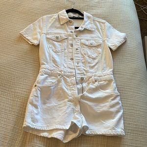 Zara white denim romper - size Small - never worn